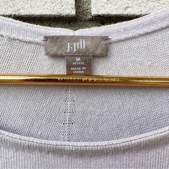 J. Jill Light Lavender Knit Sleeveless Shift Dress MP Petite Linen Blend - Picture 3 of 8